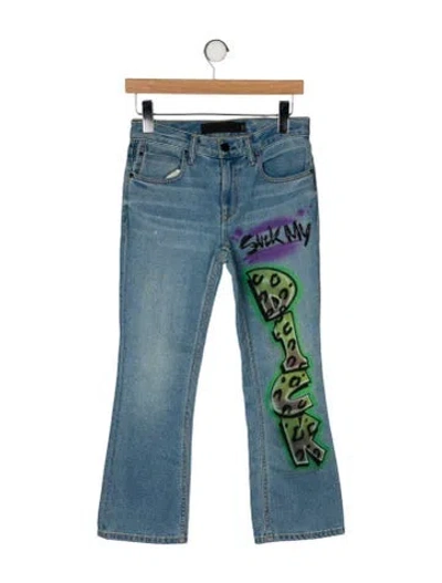 Pre-owned Alexander Wang Mid-rise Straight Leg Jeans In Blue