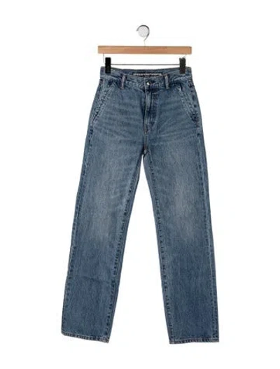 Pre-owned Alexander Wang Mid-rise Straight Leg Jeans In Blue