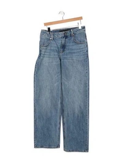 Pre-owned Alexander Wang Mid-rise Straight Leg Jeans W/ Tags In Blue