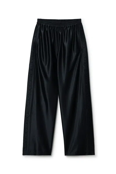 Alexander Wang Mid-rise Track Pant W/ Emboss Logo Panel In Black