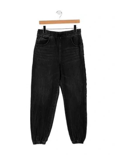 Pre-owned Alexander Wang Mid-rise Wide Leg Jeans In Black