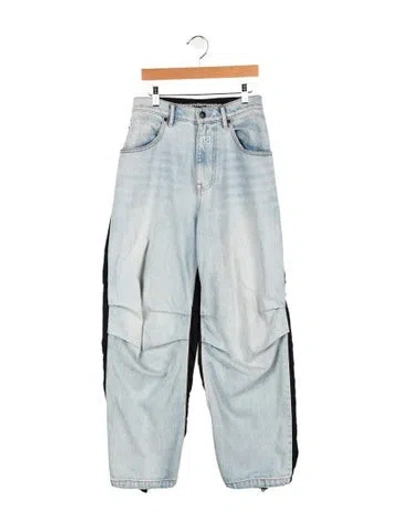Pre-owned Alexander Wang Mid-rise Wide Leg Jeans In Black/blue