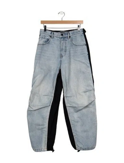 Pre-owned Alexander Wang Mid-rise Wide Leg Jeans In Black/blue
