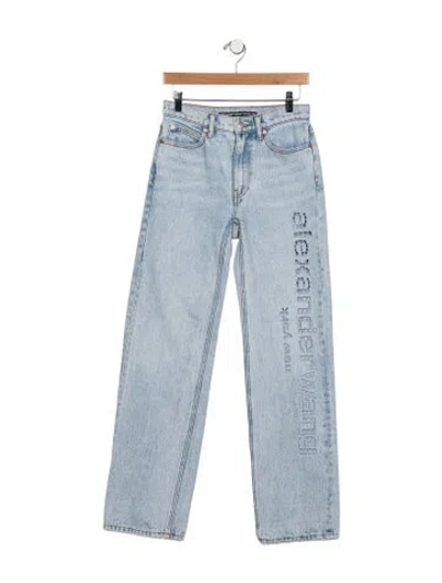 Pre-owned Alexander Wang Mid-rise Wide Leg Jeans In Blue