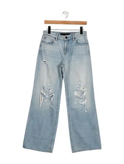 Pre-owned Alexander Wang Mid-rise Wide Leg Jeans In Blue