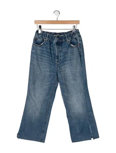Pre-owned Alexander Wang Mid-rise Wide Leg Jeans In Blue