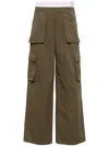 ALEXANDER WANG MILITARY GREEN CARGO PANTS IN COTTON TWILL