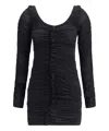 Alexander Wang Ruches Mini Dress In Black