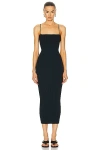 Alexander Wang Belted Ribbed-knit Dress In Black