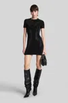 Alexander Wang Mini Dress In Black Wool In Black