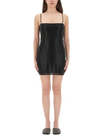 Alexander Wang Mini Dress With Crystal Accents And Spaghetti Straps