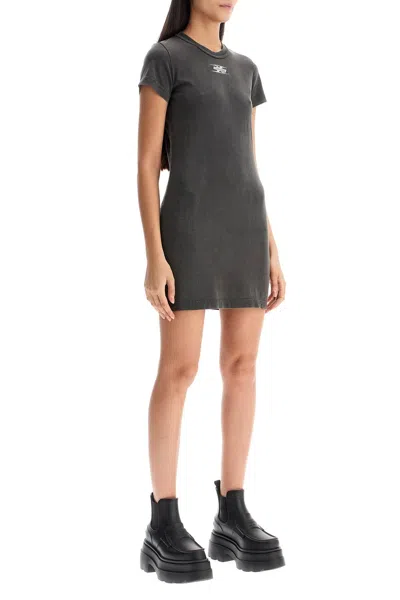 Alexander Wang 'mini Dress With Embossed Logo In Brown