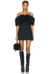 Alexander Wang Mini Dress With Faux Fur Stole In Black