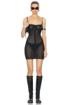 ALEXANDER WANG MINI DRESS WITH LEATHER BUST