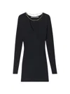 Alexander Wang Mini Dress With Nameplate Chain Black In Black