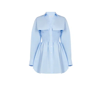 Alexander Wang Mini Dress With Overshirt In Blue