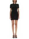 Alexander Wang Mini Dress With Polo Collar In Gray