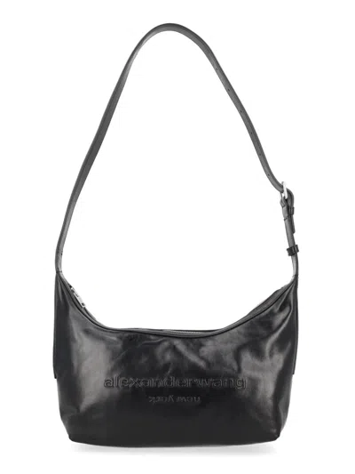 Alexander Wang Mini Leather Shoulder Bag In Black