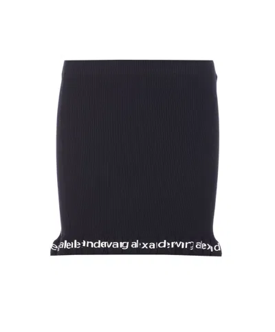 Alexander Wang Mini Logo Skirt In Black