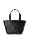 Alexander Wang Mini Punch Logo-embossed Leather Tote Bag In Black