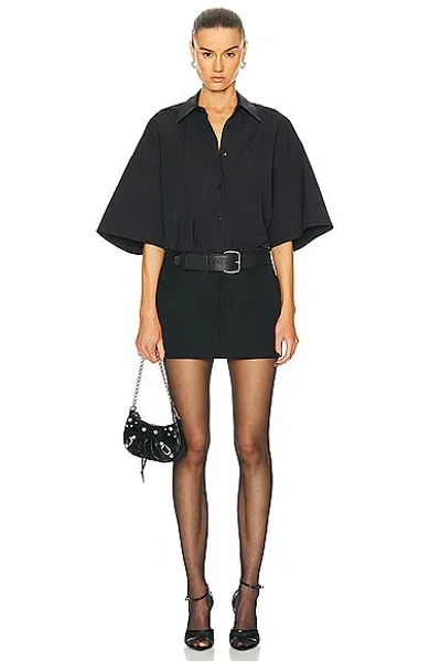 Alexander Wang Mini Shirt Dress In Black