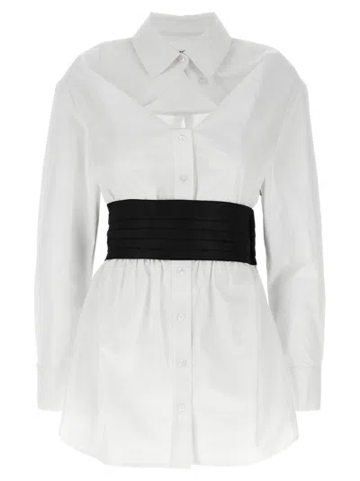 ALEXANDER WANG MINI SHIRT DRESS WITH ELASTIC WAIST