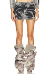 Alexander Wang Mini Skirt In Black Acid Crush