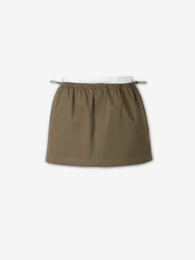 Alexander Wang Logo Elastic Mini Skirt In Green