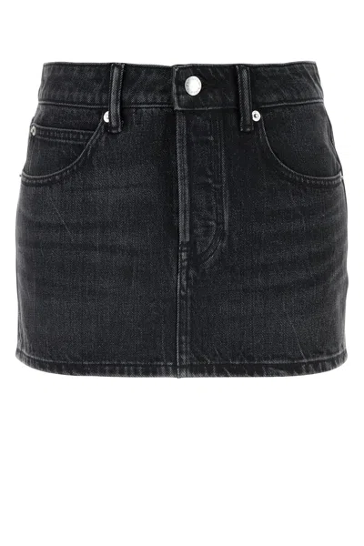 ALEXANDER WANG ALEXANDER WANG DARK GREY DENIM MINI SKIRT