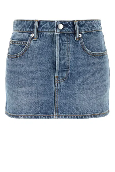 Alexander Wang Mini Skirt Prestyle Hotfix Mesh Undie In Blue