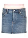 Alexander Wang Mini Skirt Prestyle Hotfix Mesh Undie In Vintagemediumindigo