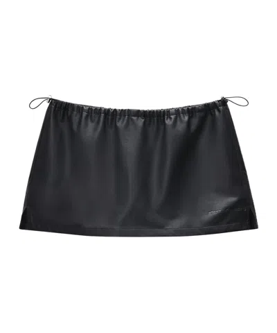 Alexander Wang Mini Skirt With Bungee Drawcord In Black