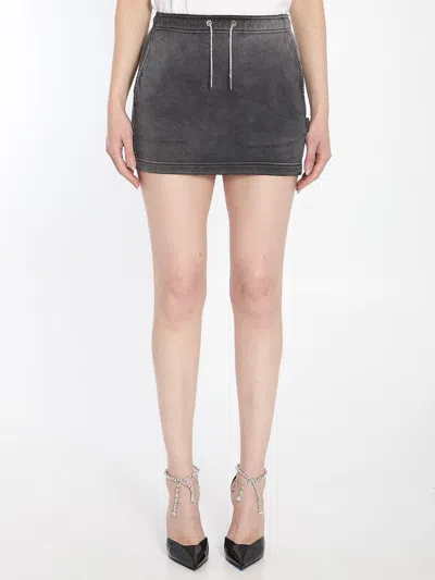 Alexander Wang Mini Skirt With Crystals In Black