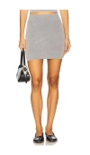 Alexander Wang Mini Skirt With Embossed Logo In Gray