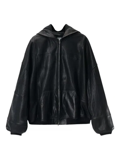 Alexander Wang Mini Skirt With Knit Logo Patch In Black