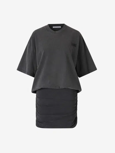 Alexander Wang Mini T-shirt Dress In Antracite Grey