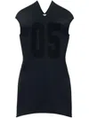 Alexander Wang Jacquard Logo Mini Dress In Black