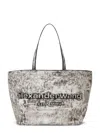 Alexander Wang Black And White Leather Punch Tote In White