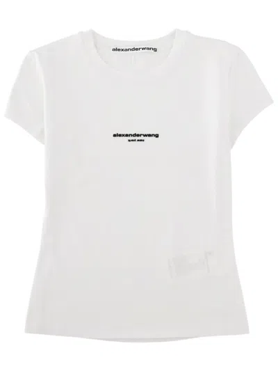Alexander Wang Minimalist Slim Fit Logo T-shirt In White