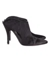 Alexander Wang Miranda Pony Mules In Black Wool In Black