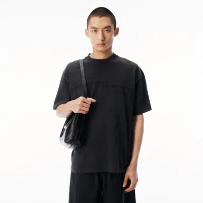Alexander Wang Mirrored Logo Short Sleeve Tee In Black