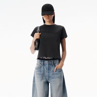 Alexander Wang Mirrored Logo Tee In Black