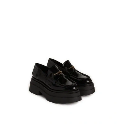 Alexander Wang Women Black Leather Platform Loafers, 7.5 Luxury Loafers & Drivers For Women Darveys