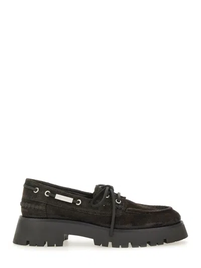 Alexander Wang Brown Waxed Suede Carson Boat Loafers
