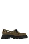 Alexander Wang Khaki Suede Carson Loafers In Brown