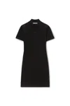 Alexander Wang Logo-embossed Mock-neck Dress In 001 Black
