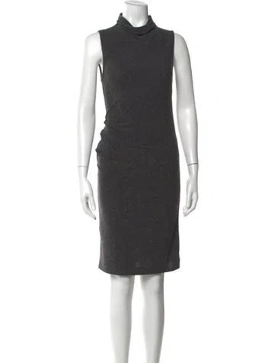 Pre-owned Alexander Wang Mock Neck Knee-length Dress In Gray