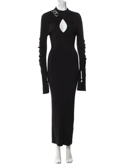 Pre-owned Alexander Wang Mock Neck Long Dress In Black