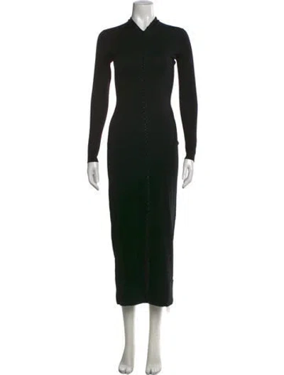 Pre-owned Alexander Wang Mock Neck Long Dress W/ Tags In Black