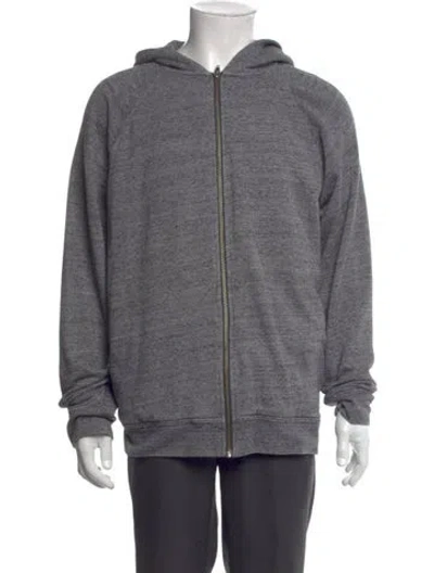 Pre-owned Alexander Wang Mock Neck Long Sleeve Hoodie In Gray